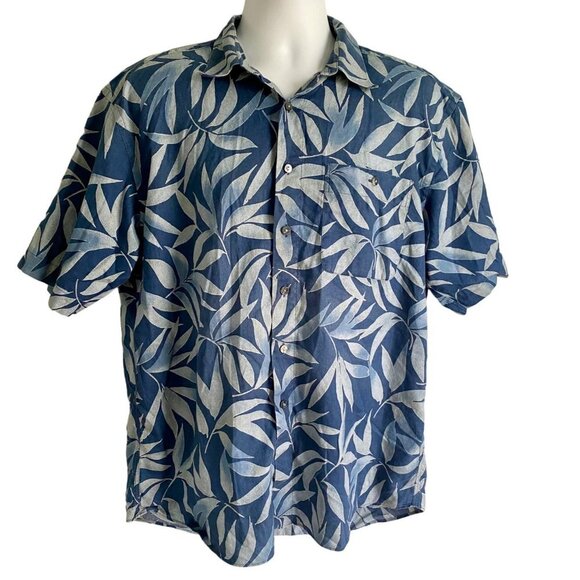 Cotton Reel Short Sleeve Shirt Casual Button Down Tropical Cotton Men's Large - Picture 2 of 8